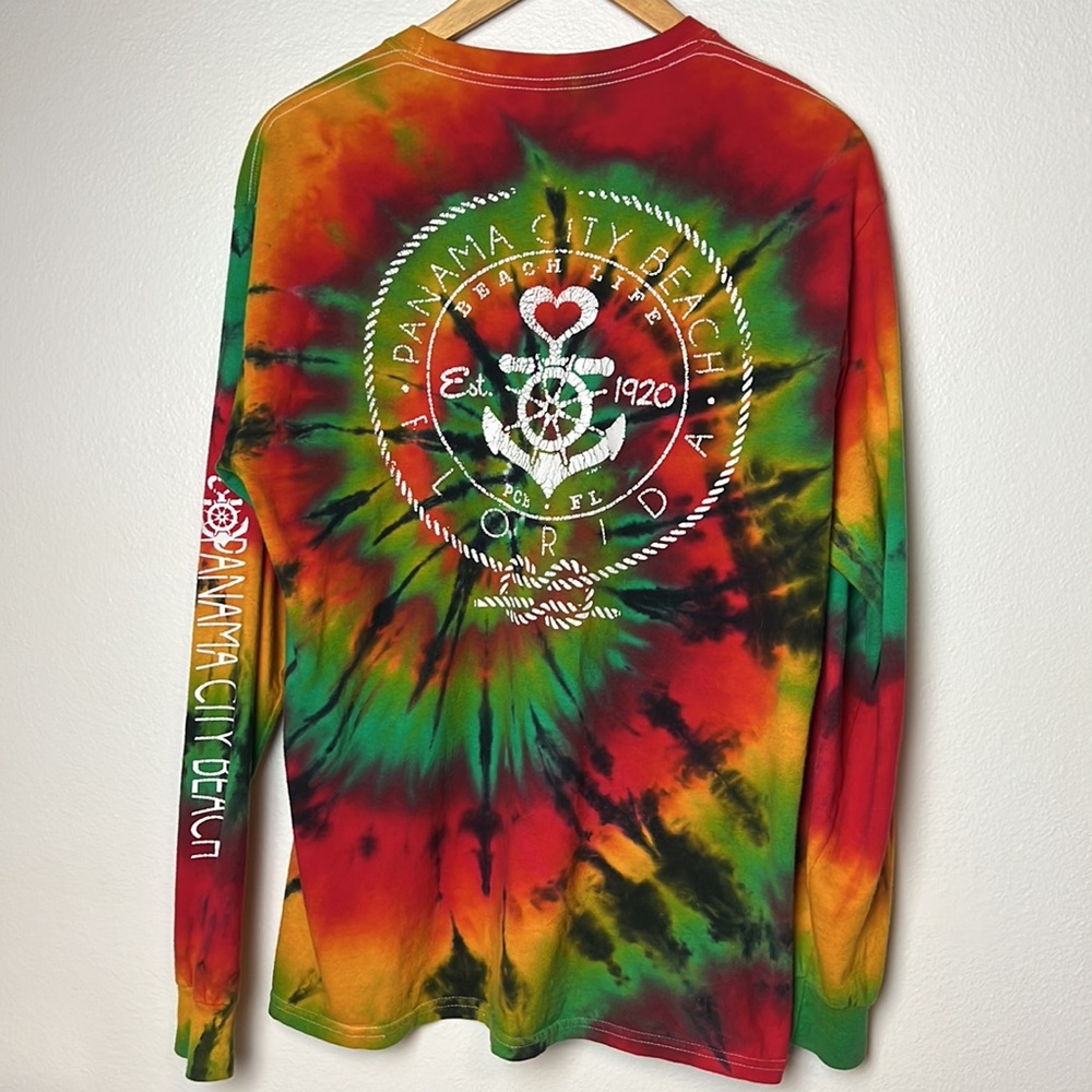 Panama City Beach Tie Dye Long Sleeve Tee - Picture 3 of 7